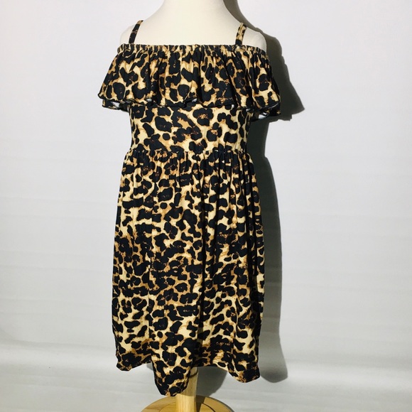 Small ⭐️SALE⭐️ NEW Girls Kids Child Cheetah Leopard Kids Animal Print Dress - Picture 3 of 5